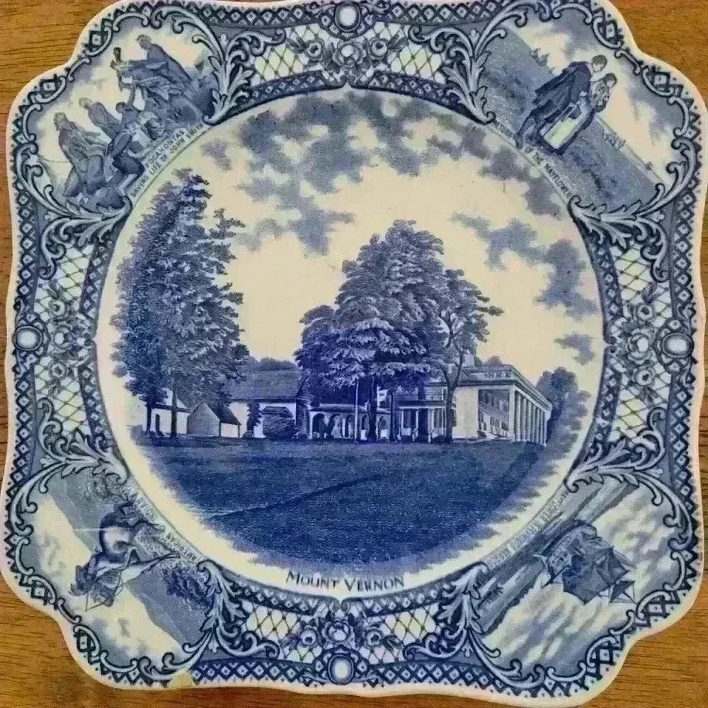 Set of 2-Colonial Blue Luncheon Plates - Picture 8 of 10